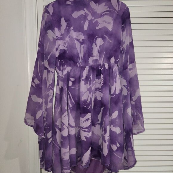 ✨ SHEIN | Women's Purple Bell Sleeve Dress - Picture 9 of 9